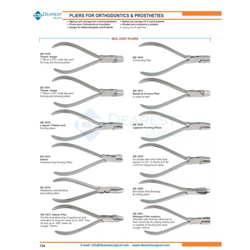 Pliers For Orthodontics & Prostheties