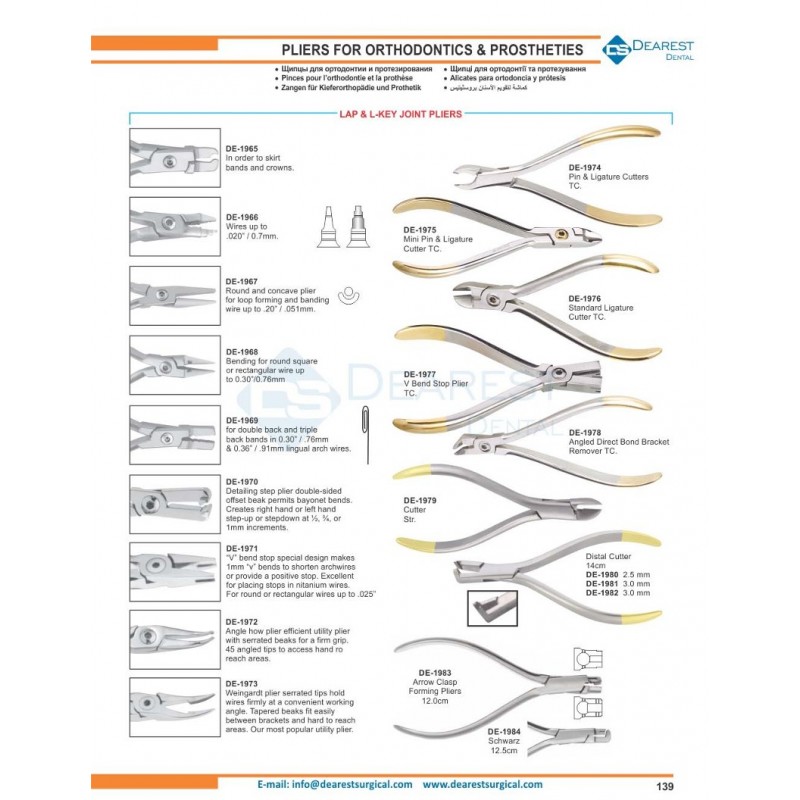 Pliers For Orthodontics & Prostheties