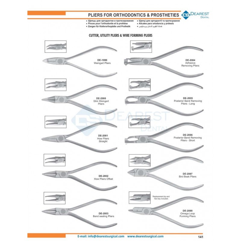 Pliers For Orthodontics & Prostheties