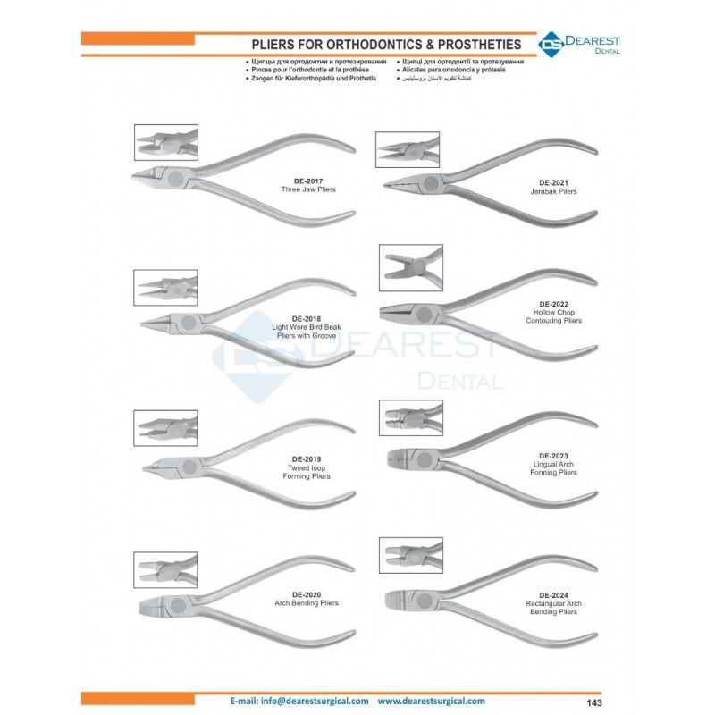 Pliers For Orthodontics & Prostheties